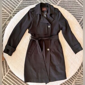 CLOVIS Small Black Lined Trench Coat